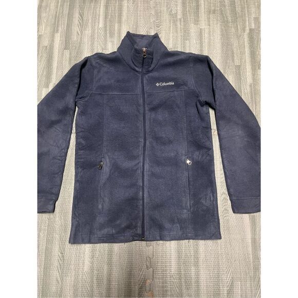 Columbia Boy’s Full Zip Jacket Embroidered Logo Sz L (14-16) Blue - Picture 1 of 7